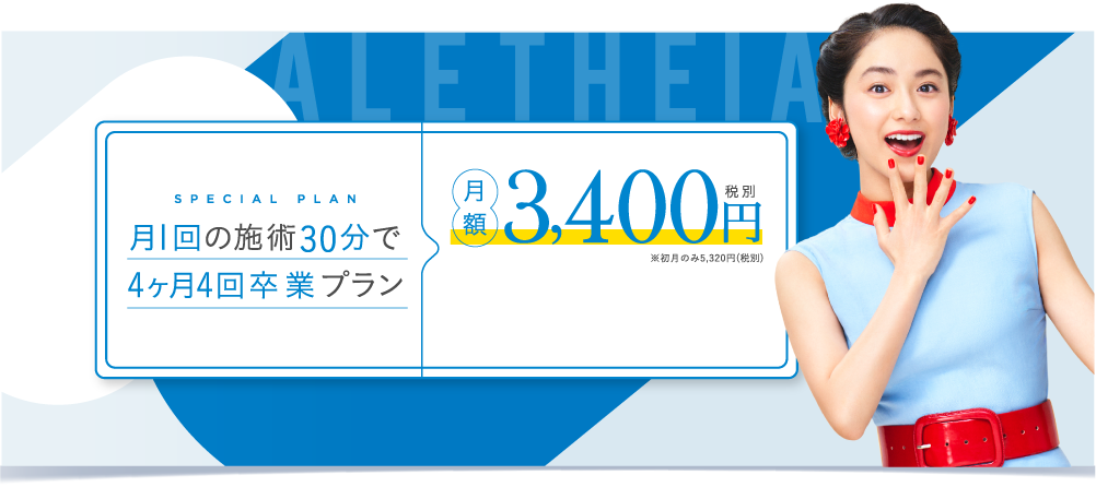 4回4ヶ月卒業プラン 月額3,400円(税別)